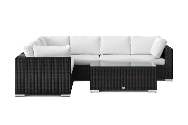 Bahamas L-formet udendørs sofa venstre, 6-pers med bord - Sort - Have - Udendørs miljø - Altan & terrasse - Altanmøbler
