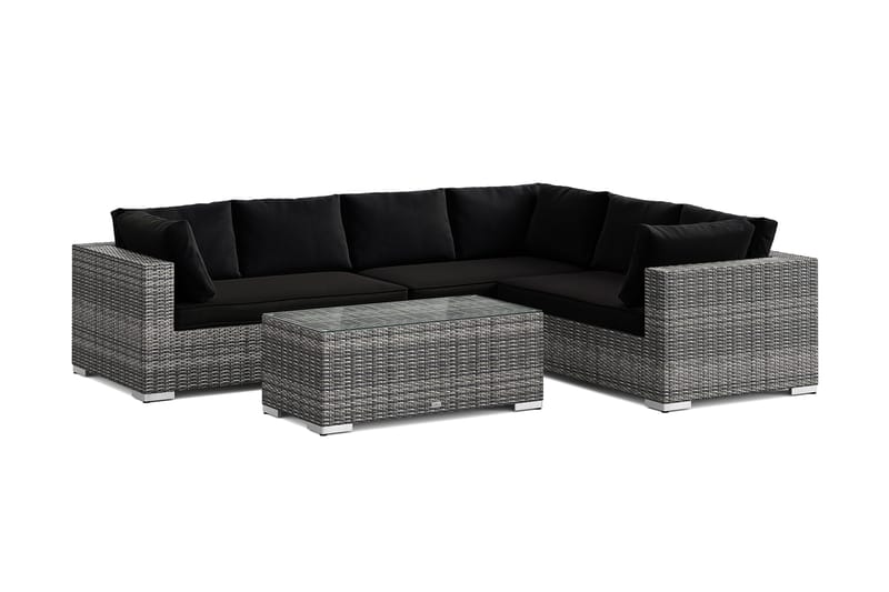 Bahamas L-formet udendørs sofa venstre, 6-pers med bord - Grå - Have - Udendørs miljø - Altan & terrasse - Altanmøbler