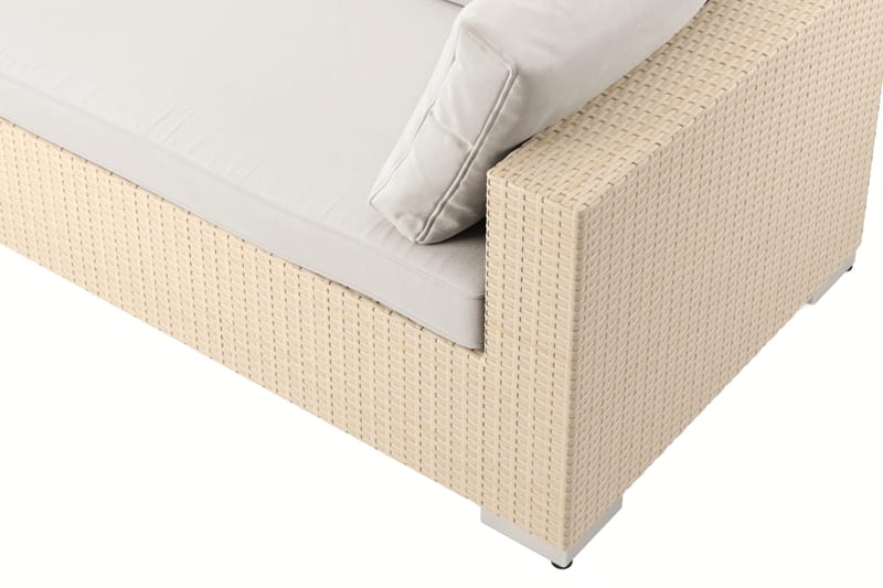 Bahamas L-formet udendørs sofa venstre, 7-pers med bord og hylde - Beige - Have - Udendørs miljø - Altan & terrasse - Altanmøbler