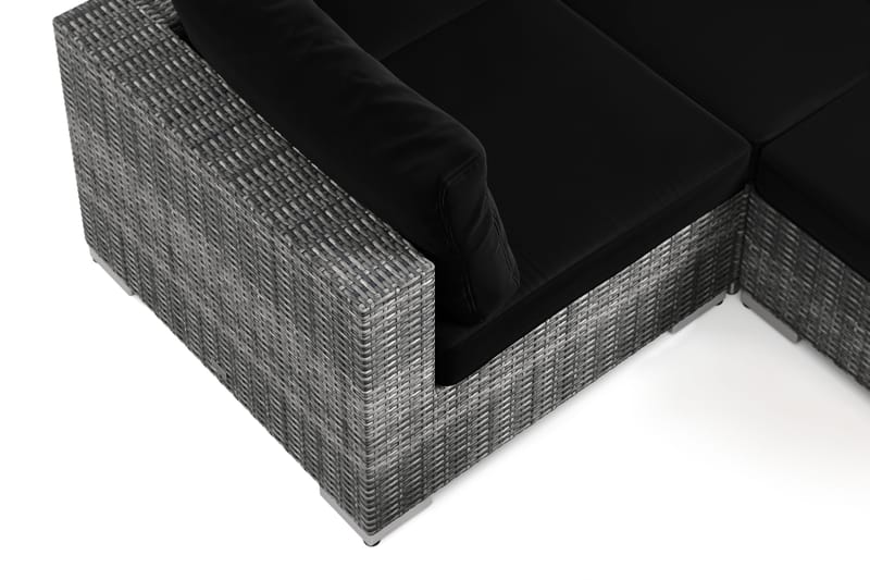 Bahamas U-formet udendørs loungegruppe 8-pers med vendbar divan og bord - Grå - Have - Udendørs miljø - Altan & terrasse - Altanmøbler