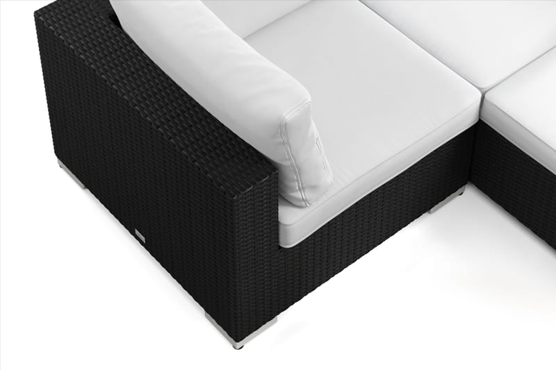 Bahamas U-formet udendørs loungegruppe 8-pers med vendbar divan og bord - Sort - Have - Udendørs miljø - Altan & terrasse - Altanmøbler