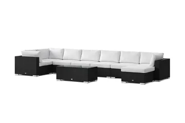 Bahamas U-formet udendørs loungegruppe 8-pers med vendbar divan og bord