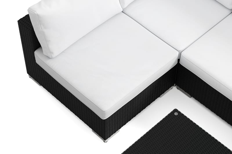 Bahamas U-formet udendørs loungegruppe med åben afslutning, 6-pers med bord - Sort - Have - Udendørs miljø - Altan & terrasse - Altanmøbler