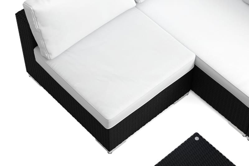 Bahamas U-formet udendørs loungegruppe med åben afslutning, 7-pers med bord - Sort - Have - Udendørs miljø - Altan & terrasse - Altanmøbler