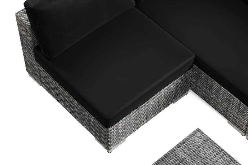 Bahamas U-formet udendørs loungegruppe med åben afslutning, 7-pers med bord - Grå - Have - Udendørs miljø - Altan & terrasse - Altanmøbler