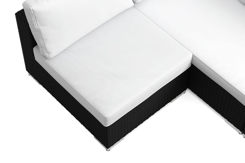 Bahamas U-formet udendørs loungegruppe med åben afslutning, 8-pers med bord - Sort - Have - Udendørs miljø - Altan & terrasse - Altanmøbler