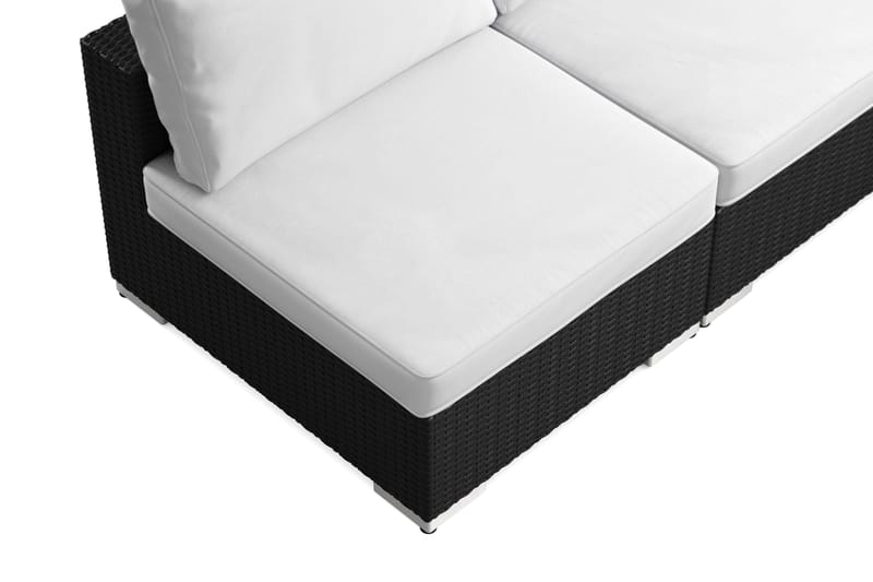 Bahamas U-formet udendørs loungegruppe med åben afslutning, 9-pers med bord - Sort - Have - Udendørs miljø - Altan & terrasse - Altanmøbler