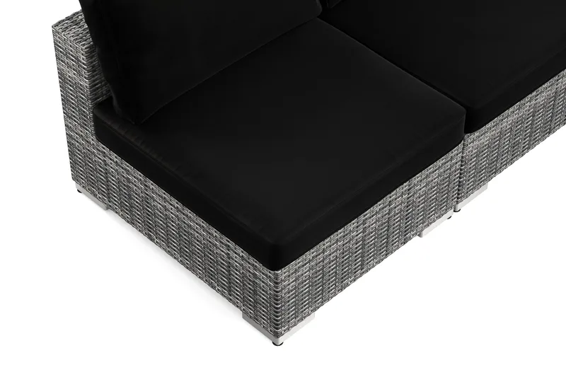 Bahamas U-formet udendørs loungegruppe med åben afslutning, 9-pers med bord og hylde - Grå - Have - Udendørs miljø - Altan & terrasse - Altanmøbler