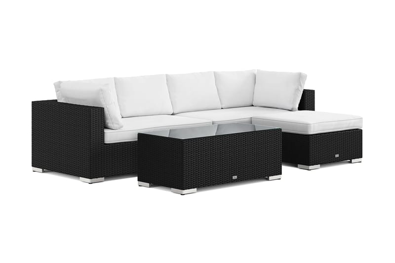 Bahamas udendørs divansofa 5-pers med vendbar divan og bord, Sort