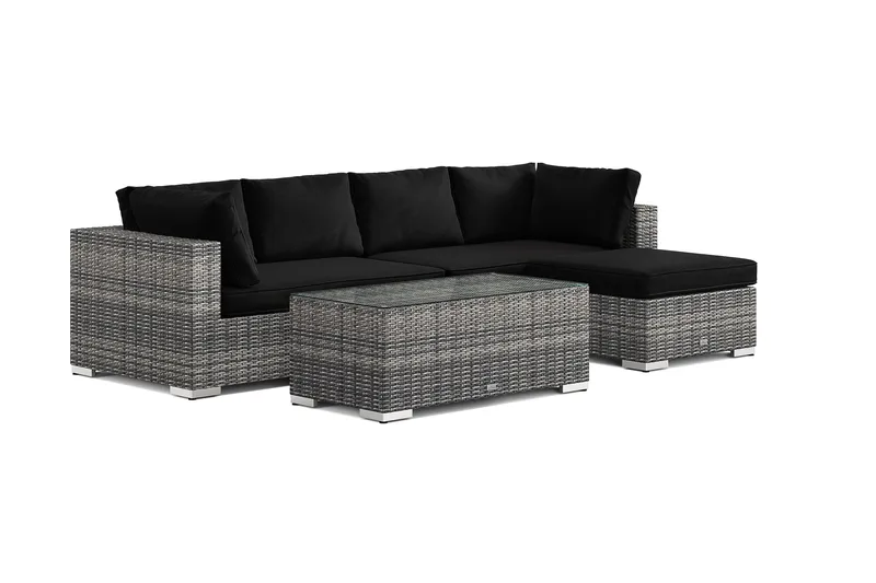 Bahamas udendørs divansofa 5-pers med vendbar divan og bord, Grå