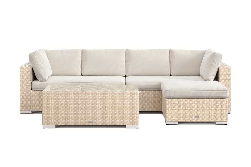 Bahamas udendørs divansofa 5-pers med vendbar divan og bord - Beige - Have - Udendørs miljø - Altan & terrasse - Altanmøbler
