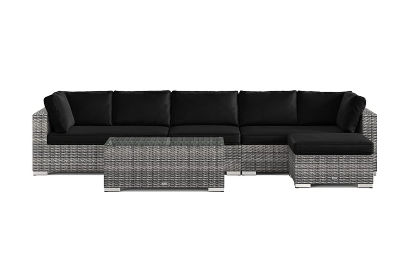 Bahamas udendørs divansofa 6-pers med vendbar divan og bord - Grå - Have - Udendørs miljø - Altan & terrasse - Altanmøbler