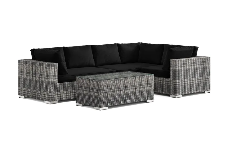 Bahamas udendørs hjørnesofa 5-pers vendbar med bord, Grå