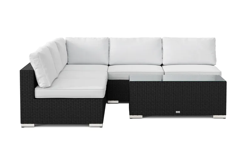 Bahamas udendørs hjørnesofa 5-pers vendbar med åben afslutning og bord - Sort - Have - Udendørs miljø - Altan & terrasse - Altanmøbler