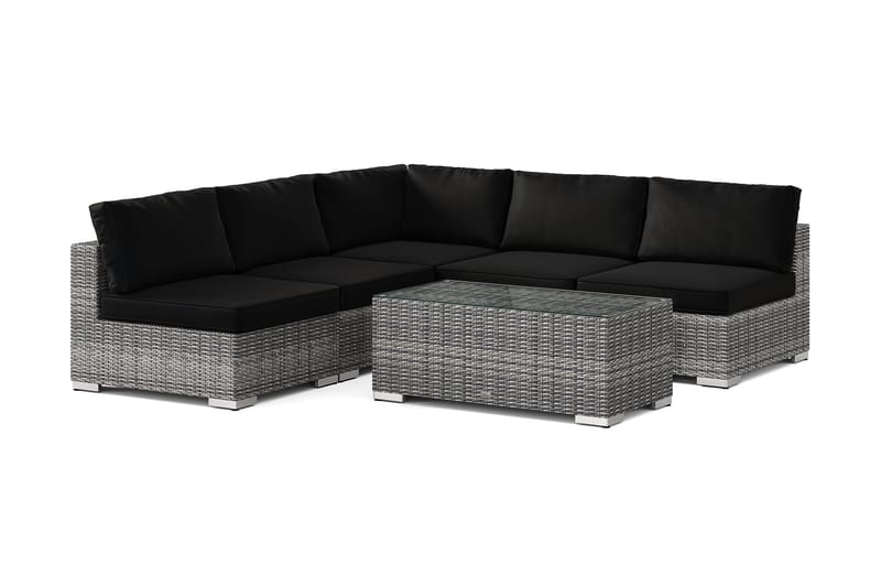 Bahamas udendørs hjørnesofa 5-pers vendbar med åben afslutning og bord - Grå - Have - Udendørs miljø - Altan & terrasse - Altanmøbler