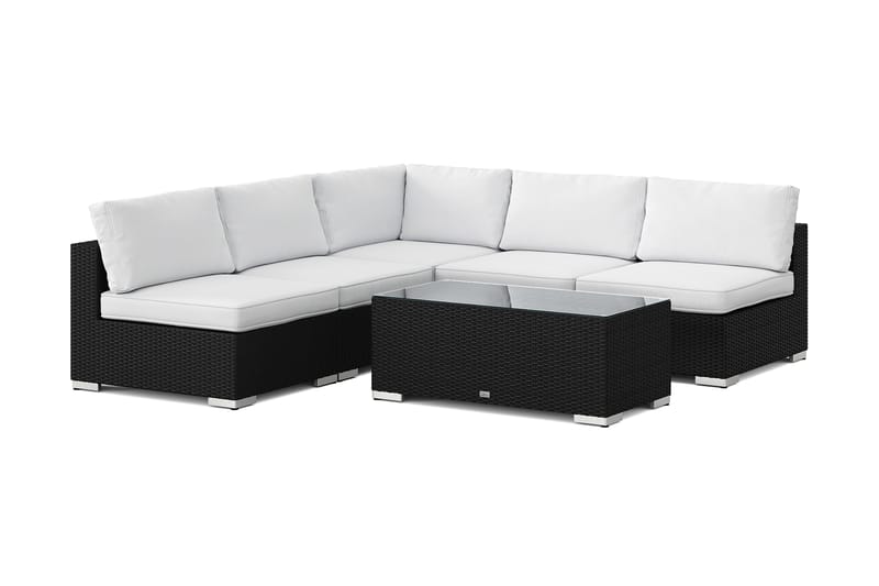 Bahamas udendørs hjørnesofa 5-pers vendbar med åben afslutning og bord - Sort - Have - Udendørs miljø - Altan & terrasse - Altanmøbler
