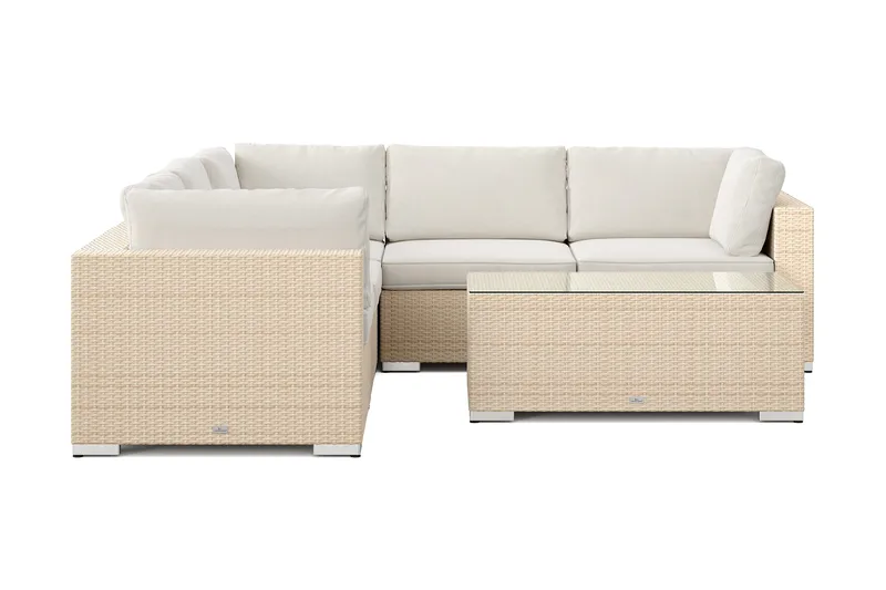 Bahamas udendørs hjørnesofa 5-pers vendbar med bord - Beige - Have - Udendørs miljø - Altan & terrasse - Altanmøbler