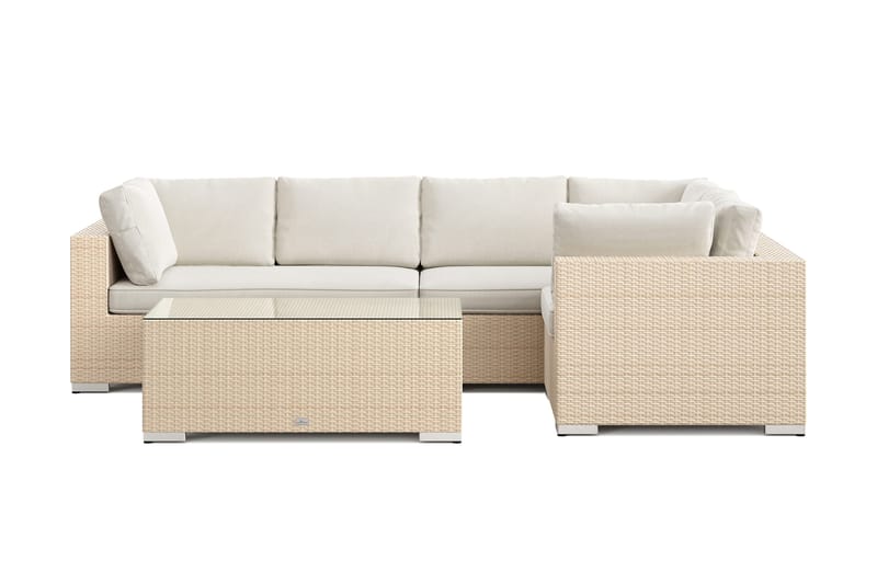 Bahamas udendørs hjørnesofa 5-pers vendbar med bord - Beige - Have - Udendørs miljø - Altan & terrasse - Altanmøbler