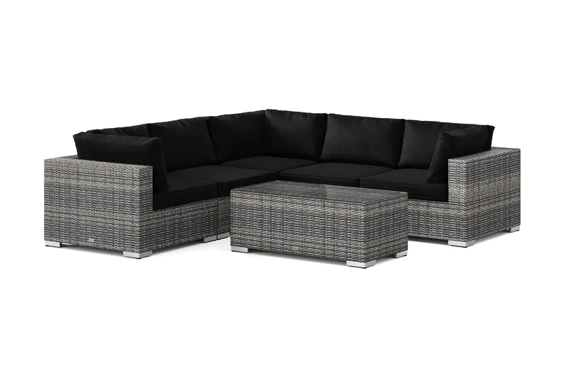 Bahamas udendørs hjørnesofa 5-pers vendbar med bord, Grå