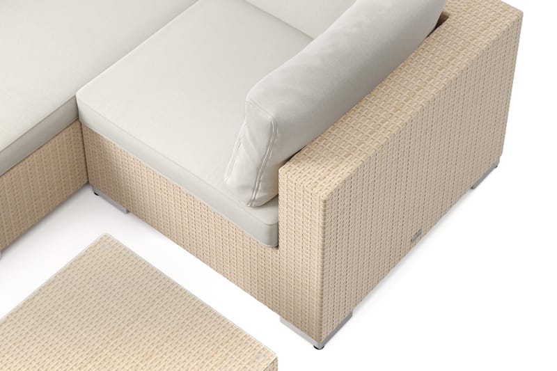 Bahamas udendørs hjørnesofa 5-pers vendbar med bord - Beige - Have - Udendørs miljø - Altan & terrasse - Altanmøbler