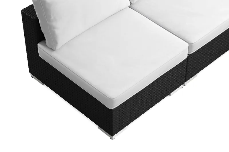 Bahamas udendørs hjørnesofa 5-pers vendbar med åben afslutning og bord med hylde - Sort - Have - Udendørs miljø - Altan & terrasse - Altanmøbler