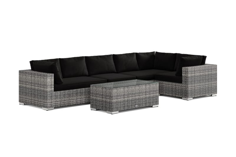 Bahamas udendørs hjørnesofa 6-pers vendbar med bord - Grå - Have - Udendørs miljø - Altan & terrasse - Altanmøbler