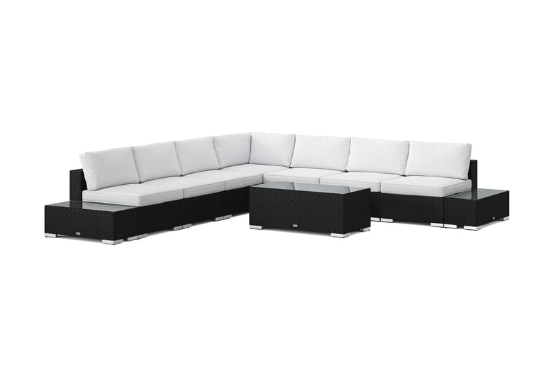 Bahamas udendørs hjørnesofa 7-pers vendbar med åben afslutning og bord - Sort - Have - Udendørs miljø - Altan & terrasse - Altanmøbler