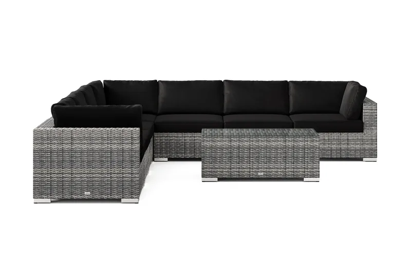 Bahamas udendørs hjørnesofa 7-pers vendbar med bord - Grå - Have - Udendørs miljø - Altan & terrasse - Altanmøbler
