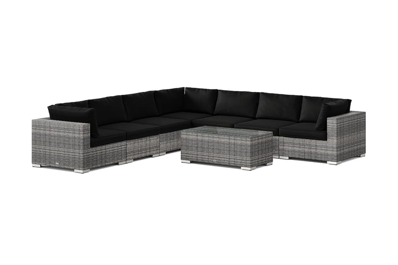Bahamas udendørs hjørnesofa 7-pers vendbar med bord, Grå