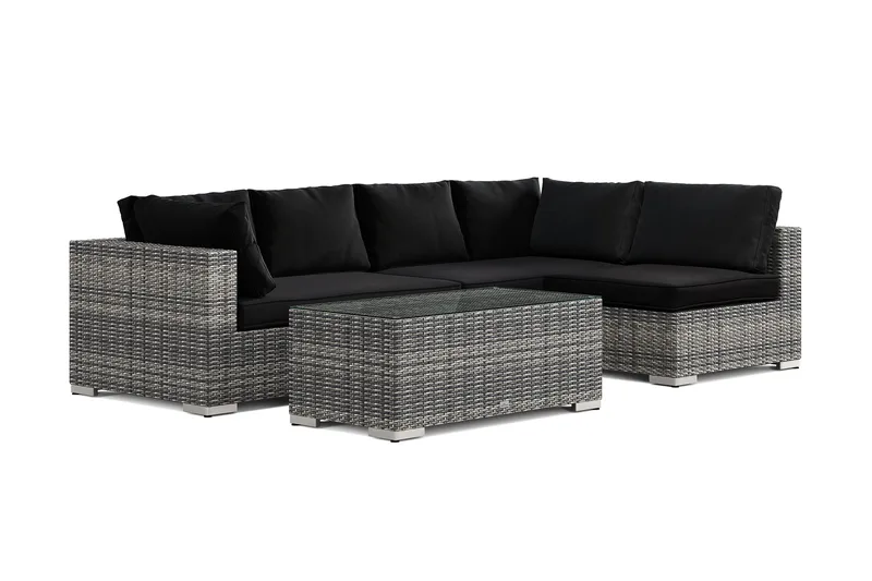 Bahamas udendørs loungegruppe 5-pers med vendbar chaiselong og bord, Grå