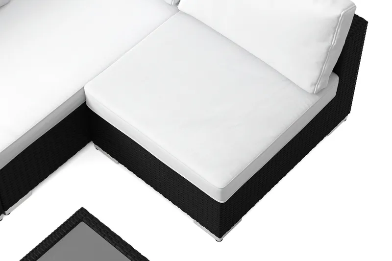 Bahamas udendørs loungegruppe 5-pers med vendbar chaiselong og bord med hylde - Sort - Have - Udendørs miljø - Altan & terrasse - Altanmøbler