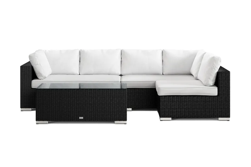 Bahamas udendørs loungegruppe 5-pers med vendbar chaiselong og bord - Sort - Have - Udendørs miljø - Altan & terrasse - Altanmøbler