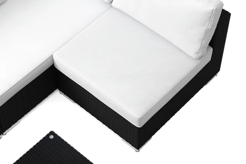 Bahamas udendørs loungegruppe 5-pers med vendbar chaiselong og bord - Sort - Have - Udendørs miljø - Altan & terrasse - Altanmøbler