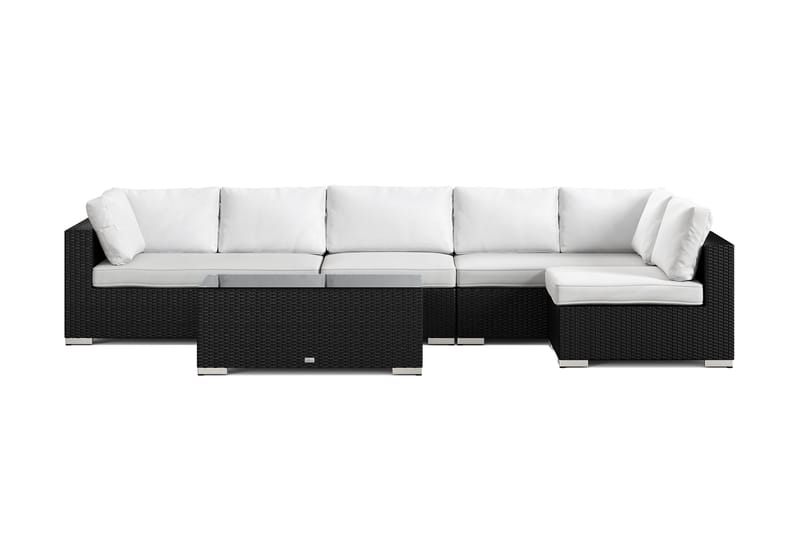 Bahamas udendørs loungegruppe 6-pers med vendbar chaiselong og bord - Sort - Have - Udendørs miljø - Altan & terrasse - Altanmøbler