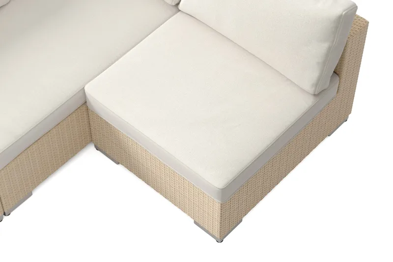 Bahamas udendørs loungegruppe 6-pers med vendbar chaiselong og bord - Beige - Have - Udendørs miljø - Altan & terrasse - Altanmøbler