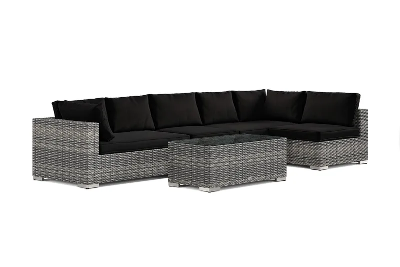 Bahamas udendørs loungegruppe 6-pers med vendbar chaiselong og bord - Grå - Have - Udendørs miljø - Altan & terrasse - Altanmøbler