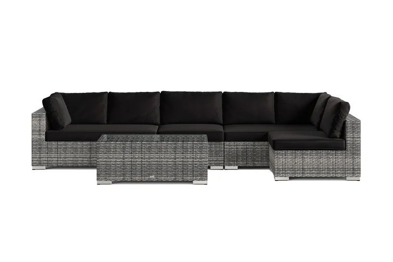 Bahamas udendørs loungegruppe 6-pers med vendbar chaiselong og bord - Grå - Have - Udendørs miljø - Altan & terrasse - Altanmøbler