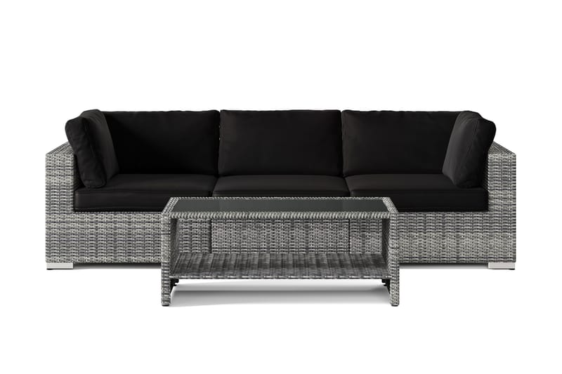 Bahamas udendørs sofa 3-pers med bord og hylde - Grå - Have - Udendørs miljø - Altan & terrasse - Altanmøbler