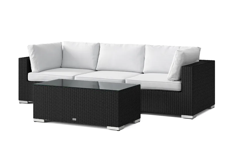 Bahamas udendørs sofa 3-pers med bord, Sort