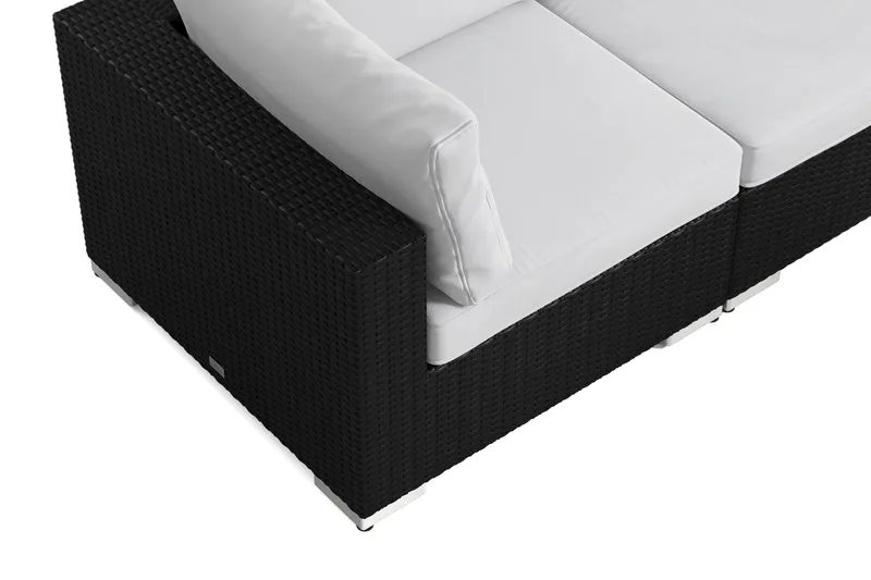 Bahamas udendørs sofa 3-pers med bord og hylde - Sort - Have - Udendørs miljø - Altan & terrasse - Altanmøbler