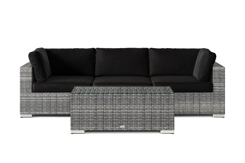 Bahamas udendørs sofa 3-pers med bord - Grå - Have - Udendørs miljø - Altan & terrasse - Altanmøbler