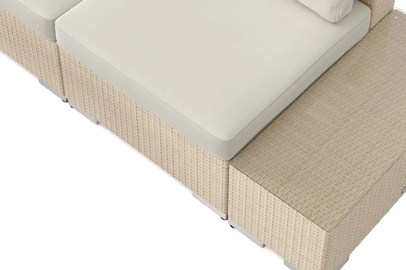Bahamas udendørs sofa 3-pers med bord - Beige - Have - Udendørs miljø - Altan & terrasse - Altanmøbler