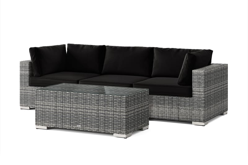 Bahamas udendørs sofa 3-pers med bord - Grå - Have - Udendørs miljø - Altan & terrasse - Altanmøbler