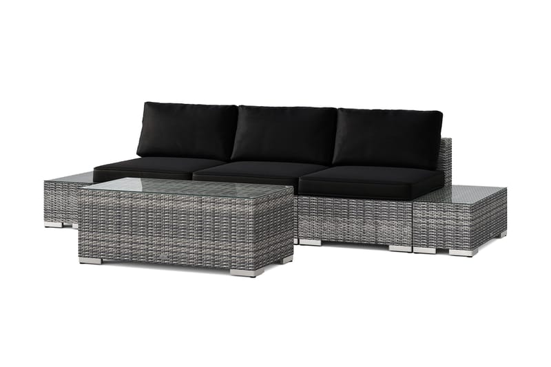 Bahamas udendørs sofa 3-pers med bord, Grå