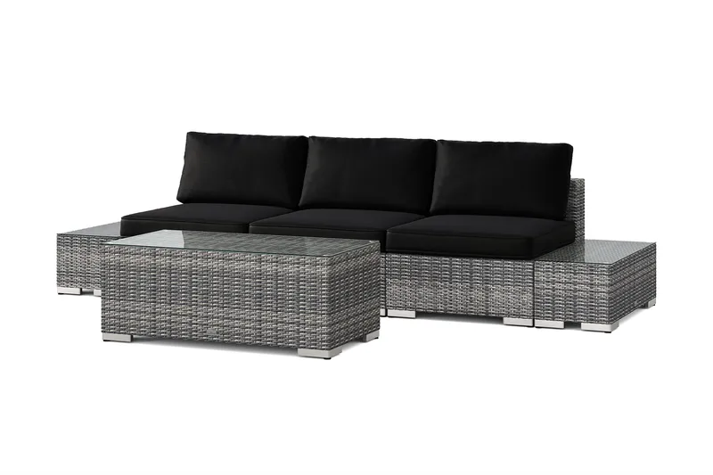 Bahamas udendørs sofa 3-pers med bord, Grå