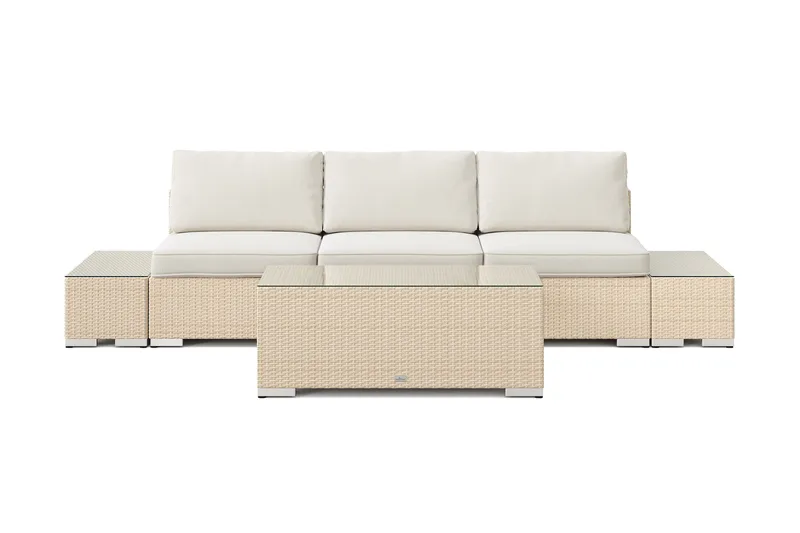 Bahamas udendørs sofa 3-pers med bord - Beige - Have - Udendørs miljø - Altan & terrasse - Altanmøbler