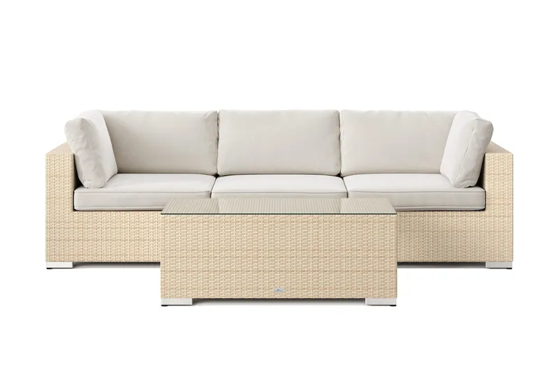 Bahamas udendørs sofa 3-pers med bord - Beige - Have - Udendørs miljø - Altan & terrasse - Altanmøbler