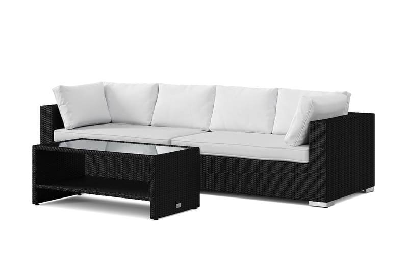 Bahamas udendørs sofa 4-pers med bord og hylde - Sort - Have - Udendørs miljø - Altan & terrasse - Altanmøbler