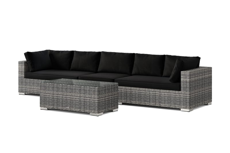 Bahamas udendørs sofa 5-pers med bord - Grå - Have - Udendørs miljø - Altan & terrasse - Altanmøbler