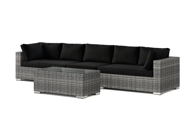 Bahamas udendørs sofa 5-pers med bord, Grå